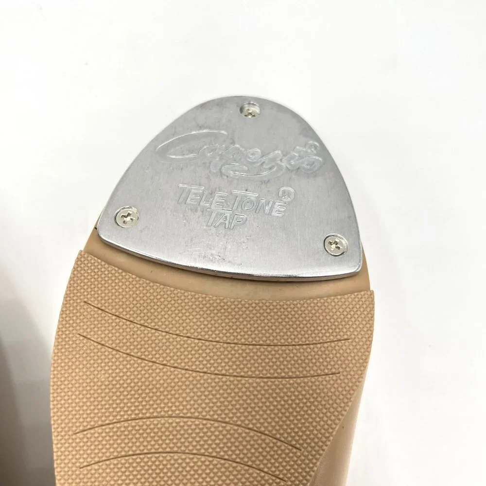 Capezio Womens Size 7.5 3800 Mary Jane Caramel Tan Buckled Dance‎ Tap Shoes